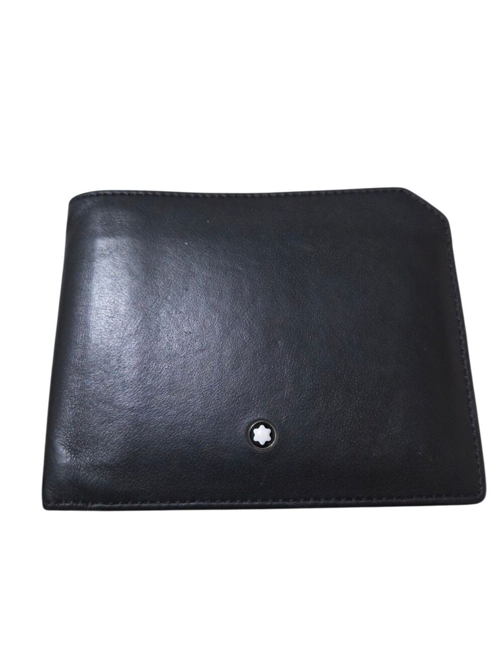 Montblanc Meisterstuk Bifold Wallet Card Case Black Italian Leather Luxury U1 - Picture 2 of 10